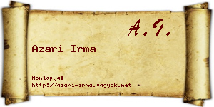 Azari Irma névjegykártya
