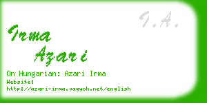 irma azari business card